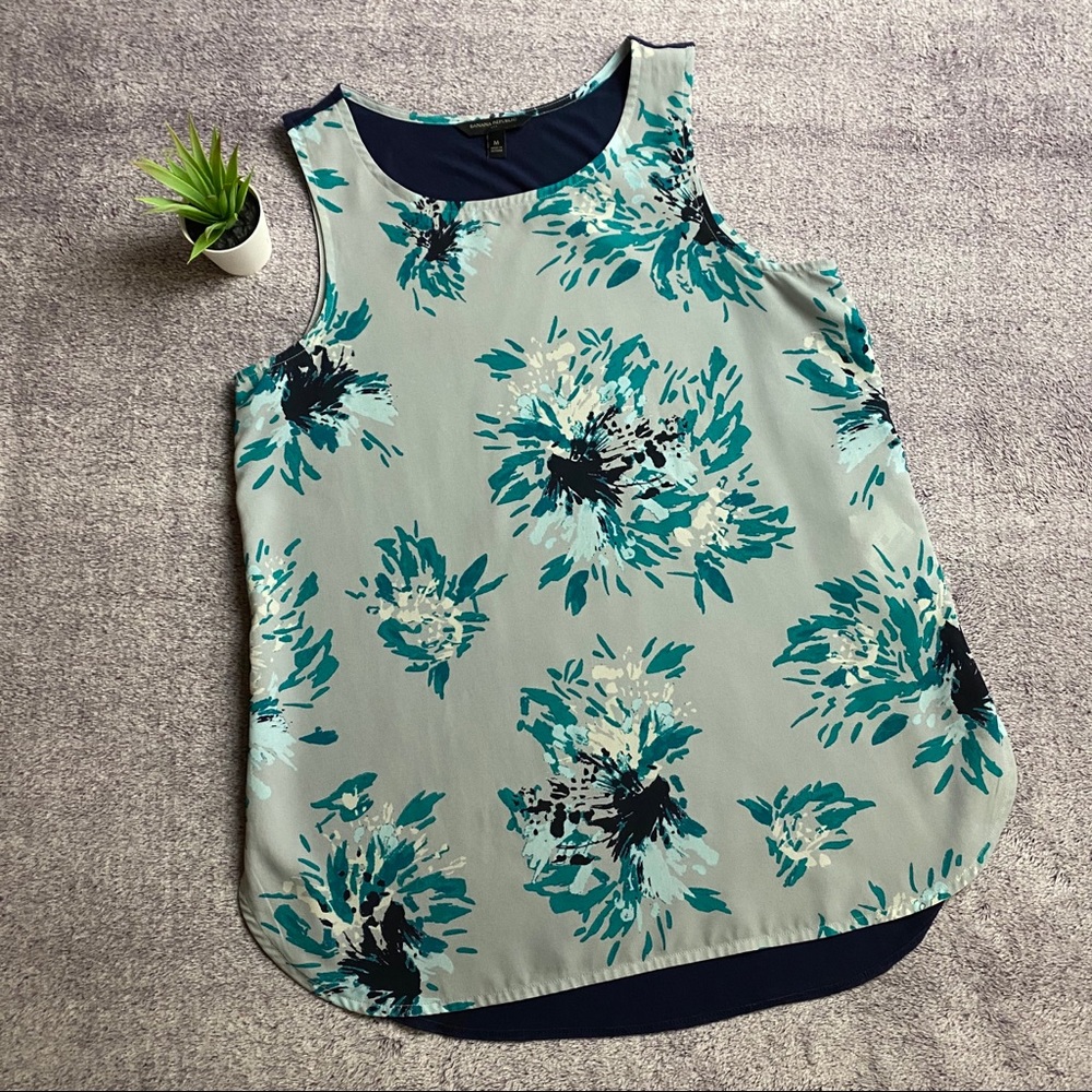 Green Sleeves Blouse Floral Designs Medium